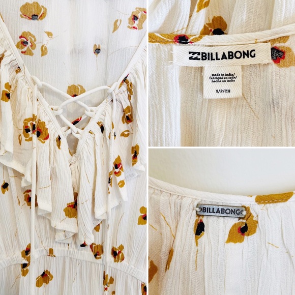 Billabong Floral Take Away Long Sleeve Mini Dress S - Picture 3 of 4